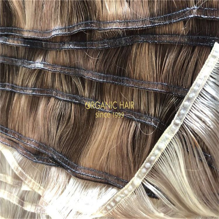 Full cuticle remy human hair extensions--lace flat weft   C108